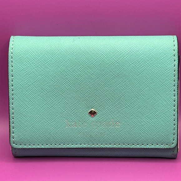 kate spade Handbags - Kate Spade Cedar Street Aqua Blue Small Bi-fold Wallet 4.5” x 3.5”